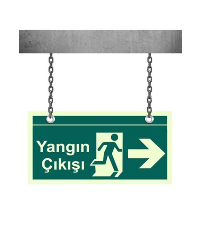 Çift Yönlü Yangın Çıkış Levhası Fotolümenli Sağ Ok kopya 5