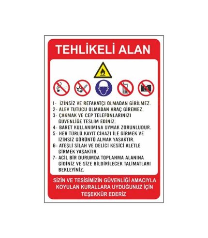 Tehlikeli Alan Levhası