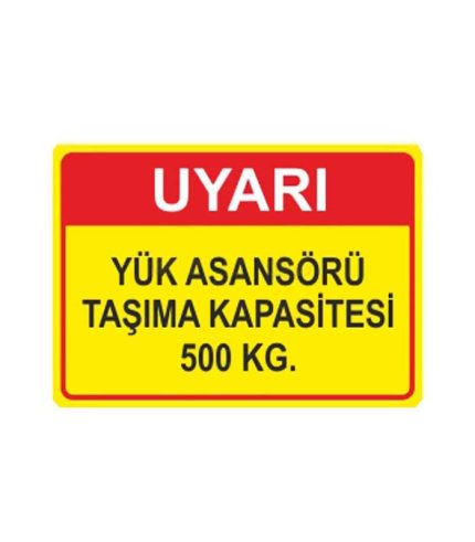 Yük Asansörü Taşıma Kapasitesi 500 Kg